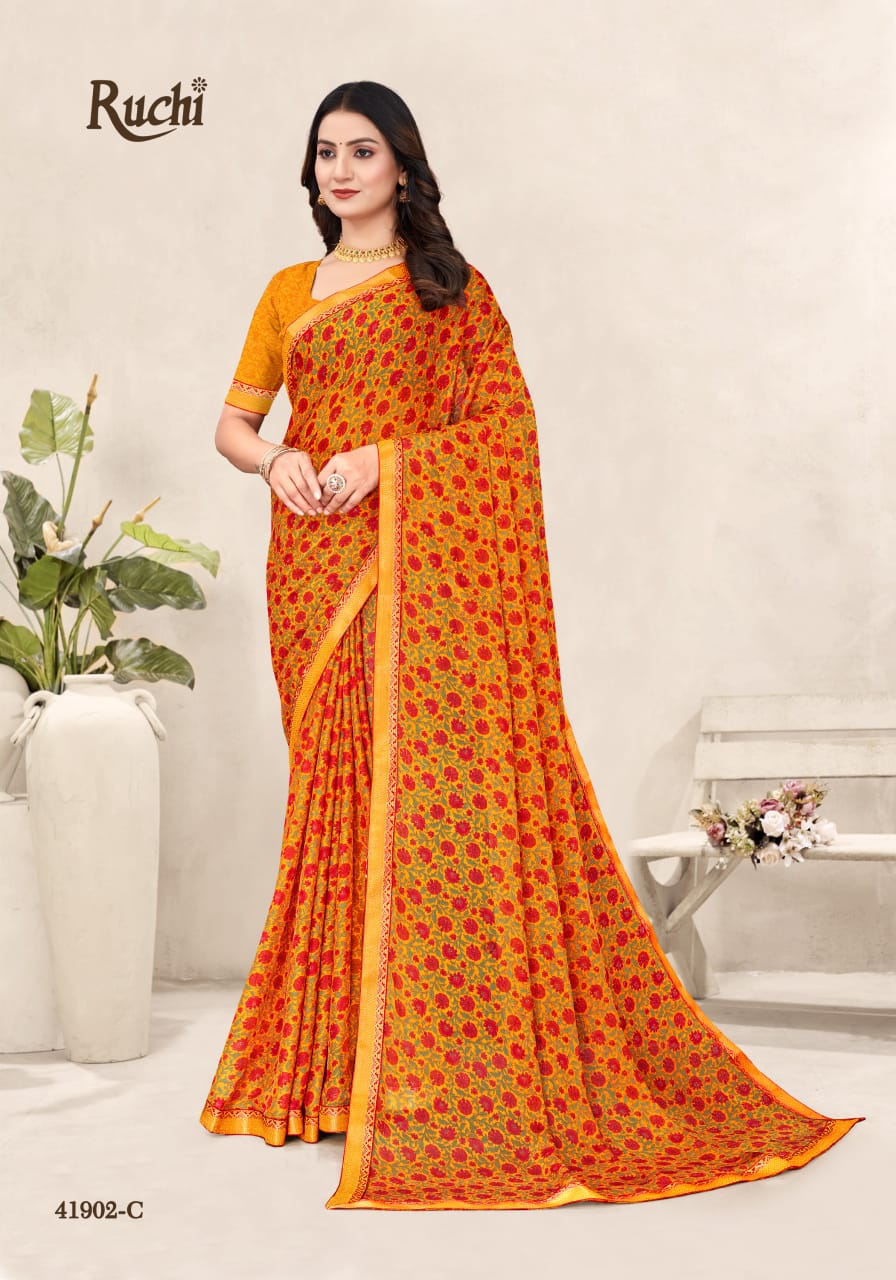 Simayaa Vol 34 By Ruchi Chiffon Daily Wear Saree Exporters In India
